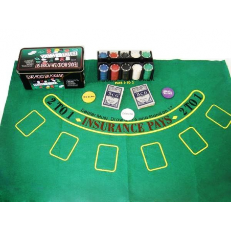 powerking Set de Poker pour Texas Holdem, Blackjack 200 jetons avec Nappe Jeu fête familiale Amis (lot 300 pokers powerking Set de Poker pour Texas Holdem, Blackjack 200 jetons avec Nappe Jeu fête familiale Amis (lot 300 pokers