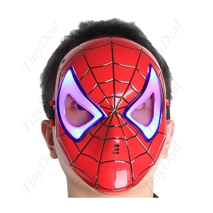 Masque homme araignée avec les yeux lumineux