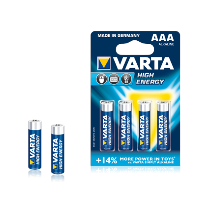 Lot de 4 piles AAA LR03 VARTA High energy