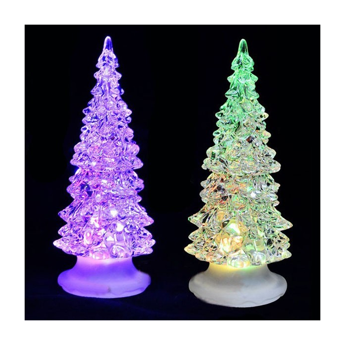 Sapin de noël lumineux multicolore à LED en acrylique