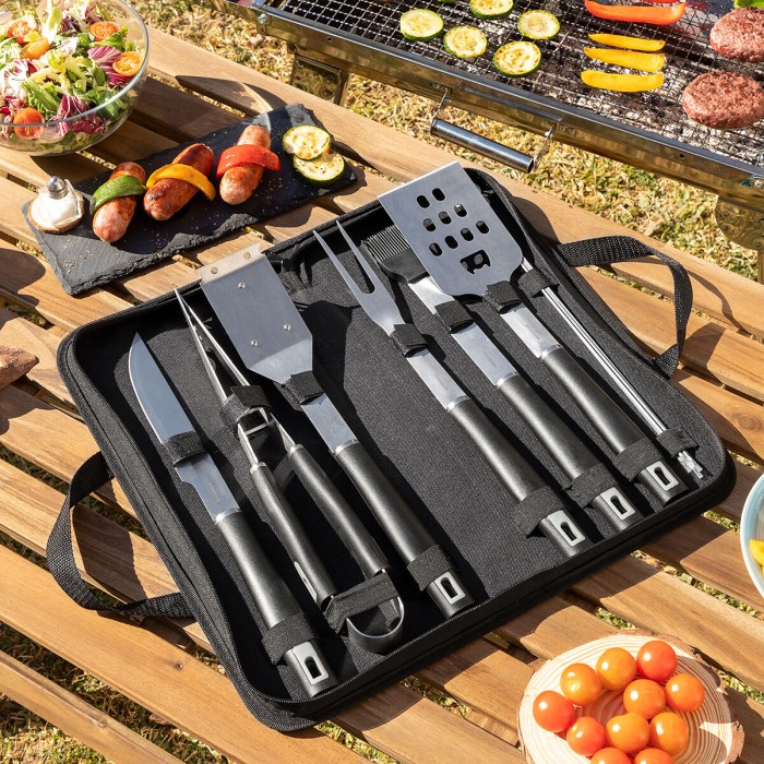 Kit d’Ustensiles pour Barbecue avec Mallette de Transport BBSet