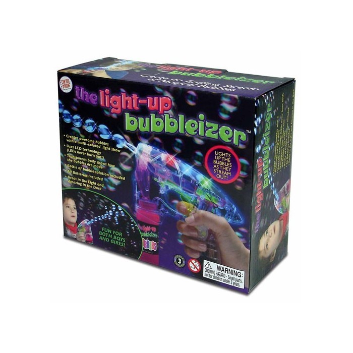 Gadget bulles : Pistolet mécanique lumineux à bulles - 5,56 €