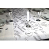 Chemin de table joyeux anniversaire en organza blanc