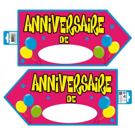 Panneau signalétique anniversaire rose