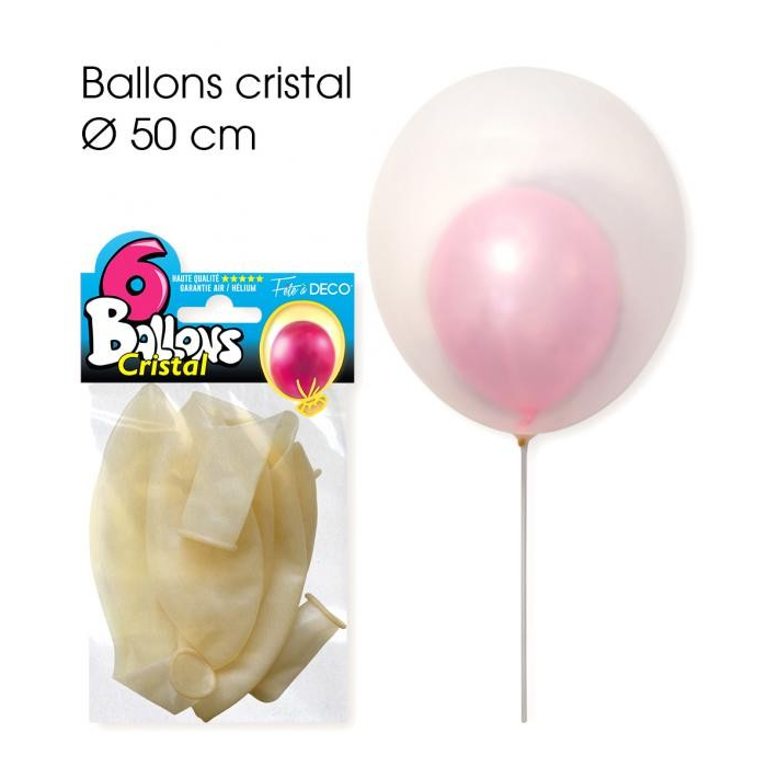 Lot de 6 ballons cristal de 50 cm