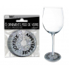 Ornements pied de verre joyeux anniversaire argent (lot de 6)