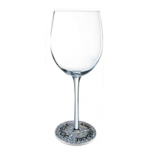Ornements pied de verre joyeux anniversaire argent (lot de 6)