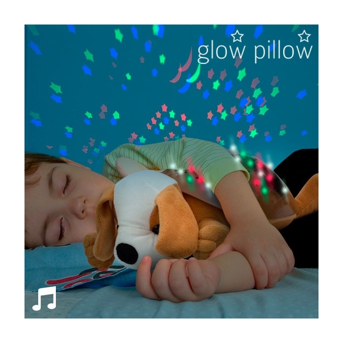 Peluche veilleuse chiot avec projecteur d'étoiles et musique