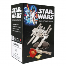 Porte-couteau Star Wars X-Wing avec 5 couteaux en acier inoxydable