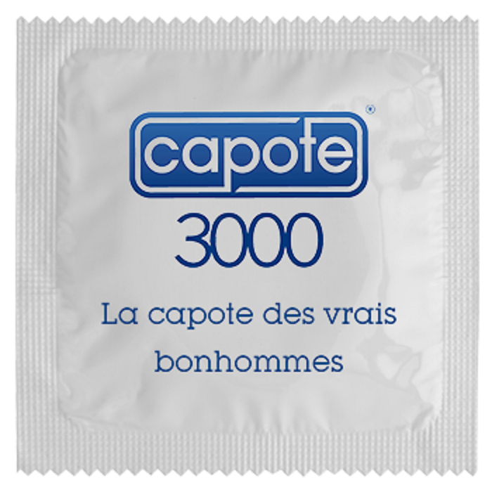Préservatif humoristique Capote 3000, la capote des vrais bonhommes