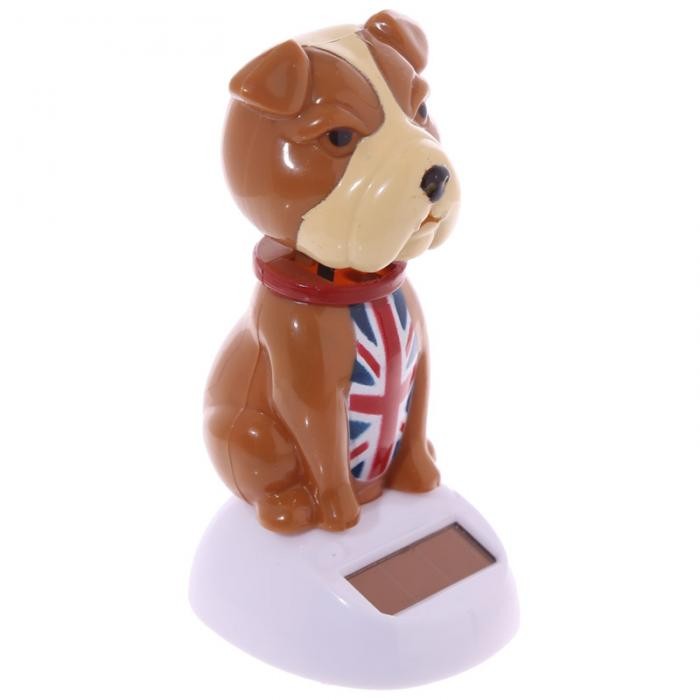 Figurine Chat Hochement Tête Solaire - Décoration Voiture, Intérieur - 8,7x6,8x6,2 Cm, Blanc - Porte-bonheur