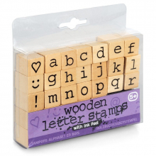 Tampons lettres de l'alphabet en bois (lot de 31 pièces)