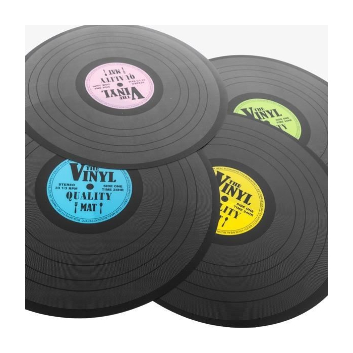 Set de table disque vinyl (lot de 4 couleurs)