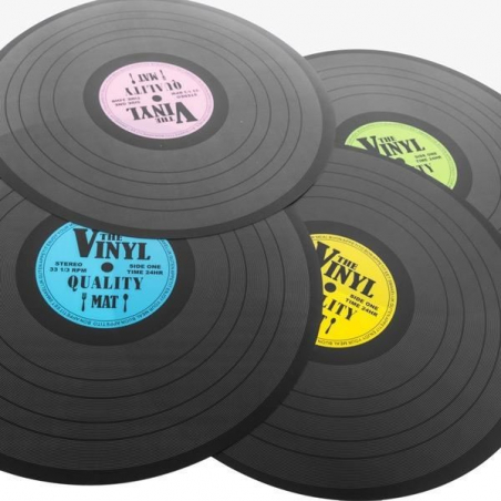 Set de table disque vinyl (lot de 4 couleurs)
