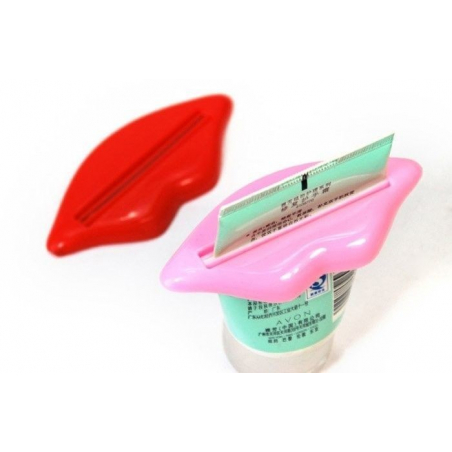 Presse tube dentifrice lèvres rose et rouge
