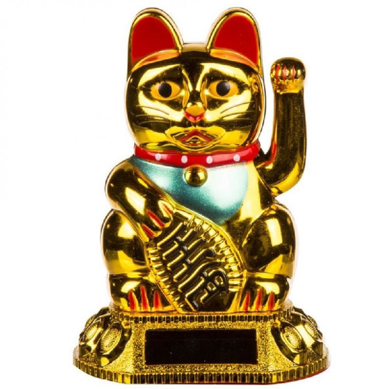 chat dore porte bonheur solaire