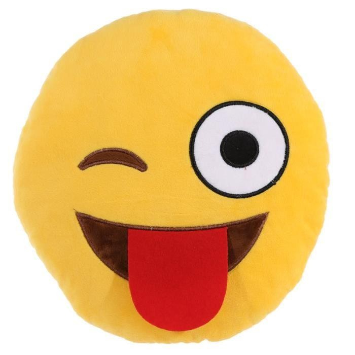 Coussin XL Emoticon Smiley clin d'oeil rigolo