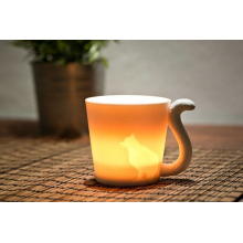 Tasse Chat en porcelaine blanche