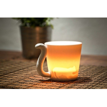 Tasse Chat en porcelaine blanche