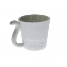 Tasse Chat en porcelaine blanche