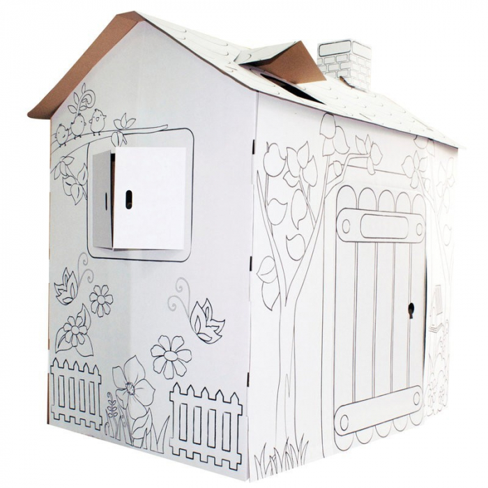 Kit De 6 Maisonnettes En Carton à Colorier Et Assembler - DIY Miniature Pour Enfants, Activité Créative