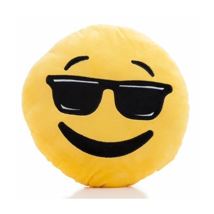 Coussin Emoticon lunettes de soleil 30cm
