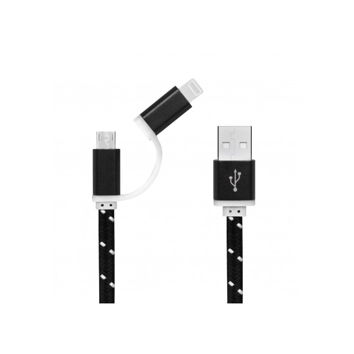 Câble USB 2 en 1 iPhone Samsung