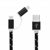 Câble USB 2 en 1 iPhone Samsung