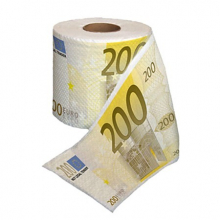 Rouleau de papier toilette billets de 200 euros